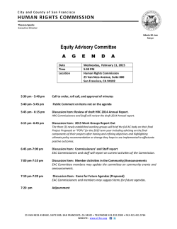 Equity Advisory Committee HUMAN RIGHTS COMMISSION
