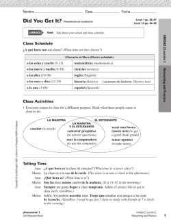 Did You Get It? Pr&aacute;ctica de vocabulario
