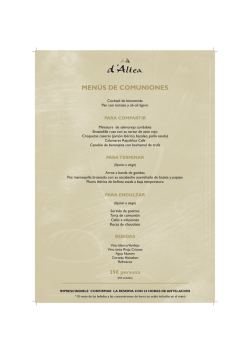 men&uacute; comuni&oacute;n - Restaurante D`Altea