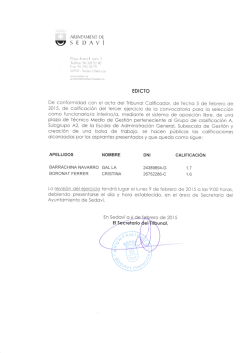 Calificaciones tercer examen