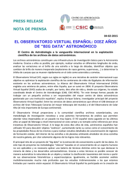 el observatorio virtual espa&ntilde;ol: diez a&ntilde;os de &ldquo;big data&rdquo; astron&oacute;mico