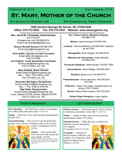 Current Bulletin - St. Mary, Mother of the Church