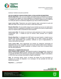 MONITOREO VESPERTINO 06/febrero/2015 BUENAS