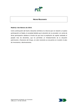 06/02/2015 La compa&ntilde;&iacute;a informa sobre su participaci&oacute;n