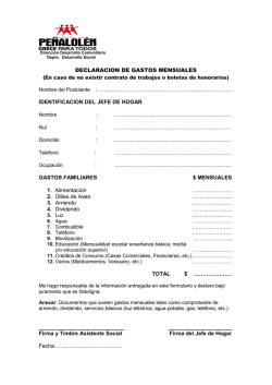 DECLARACION DE GASTOS MENSUALES