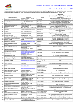 Lista de convenios - Familias Numerosas de Albacete