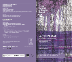 UNIVERSO BARROCO - Centro Nacional de Difusi&oacute;n Musical