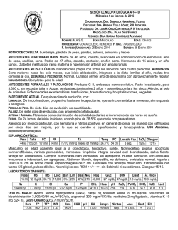 SESI&Oacute;N CLINICOPATOL&Oacute;GICA A-14-10 Mi&eacute;rcoles 4 de febrero de