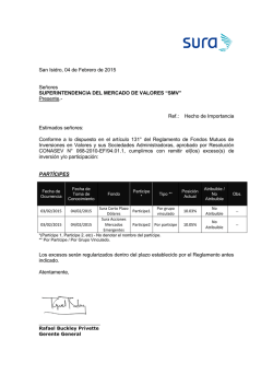 San Isidro, 04 de Febrero de 2015 Se&ntilde;ores