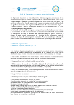 EJE 4: Estructura, niveles y modalidades