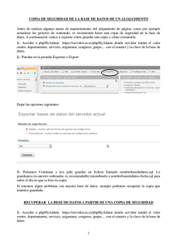 1 COPIA DE SEGURIDAD DE LA BASE DE DATOS DE UN