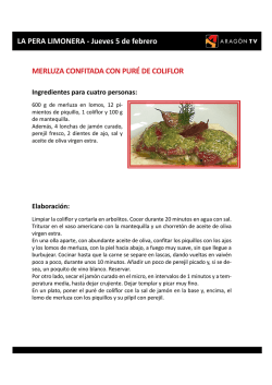 LA PERA LIMONERA - Jueves 5 de febrero MERLUZA CONFITADA