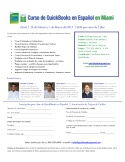 Inscripci&oacute;n para clase de QuickBooks en Espa&ntilde;ol