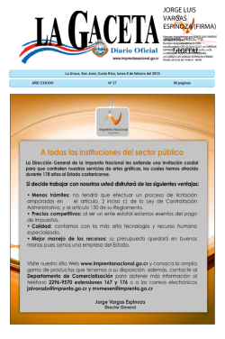 LA GACETA N&deg; 27 de la fecha 09 02 2015