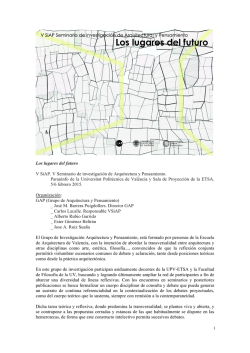 Los lugares del futuro V SiAP. V Seminario de investigaci&oacute;n de