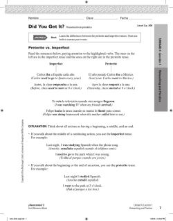 7 Preterite vs. Imperfect