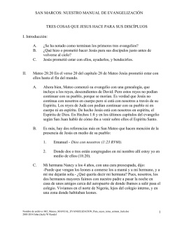 Tres cosas que el Se&ntilde;or hace para los suyos (serm&oacute;n)