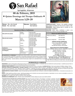 08 de Febrero, 2015 Marcos 1:29&ndash;39