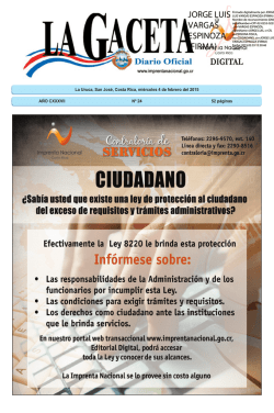 LA GACETA N&deg; 24 de la fecha 04 02 2015