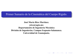 Primer Sumario de la Cinem&aacute;tica del Cuerpo R&iacute;gido.