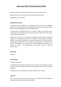 Bases curso PNL y Comunicaci&oacute;n No verbal