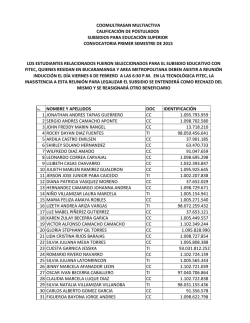 listado de estudiantes seleccionados