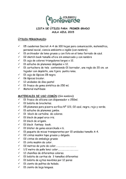 LISTA DE &Ugrave;TILES PARA PRIMER GRADO