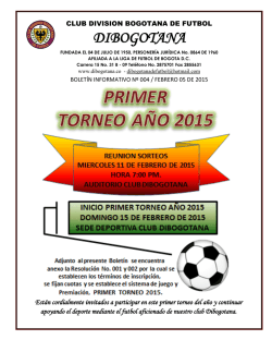 Bolet&iacute;n - Divisi&oacute;n bogotana de f&uacute;tbol