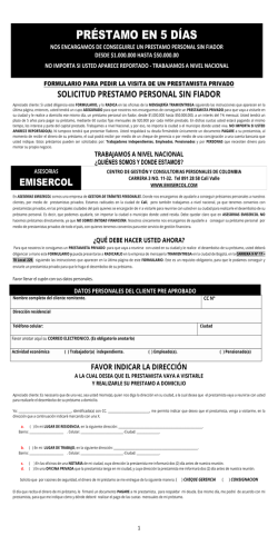 Formulario Pr&eacute;stamos