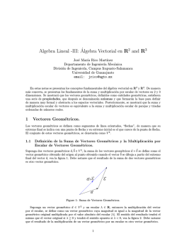 Algebra Lineal -III:&acute;Algebra Vectorial en R2 and R3