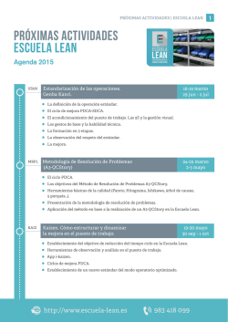 PR&Oacute;XIMAS ACTIVIDADES ESCUELA LEAN