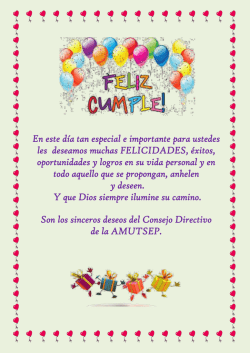 Cumplea&ntilde;os del mes