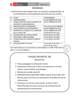 PLAZAS VACANTES: 08