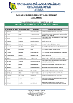 T&iacute;tulo de Segunda Especialidad