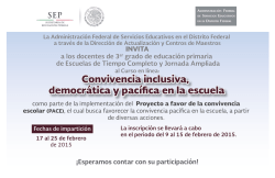 Convivencia inclusiva, democr&aacute;tica y pac&iacute; ca en la escuela