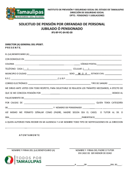 Solicitud de Pensi&oacute;n por Orfandad Personal Pensionista