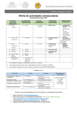 Oferta de actividades extraescolares