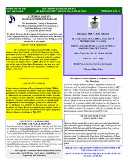 February 18th / 18 de Febrero - Our Lady of Guadalupe Church