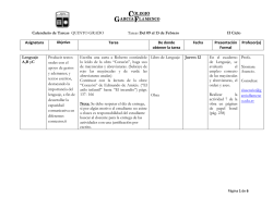 Quinto grado del 9 al 13 de Febrero de 2015