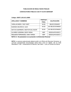 PUBLICACION DE RESULTADOS FINALES