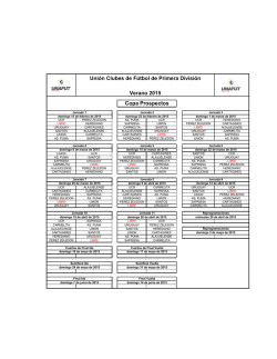 Copa Prospectos Calendario Verano 2015