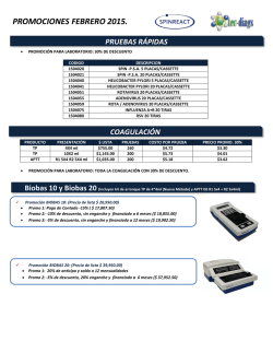 PROMOCIONES FEBRERO 2015. - Tec-Diags