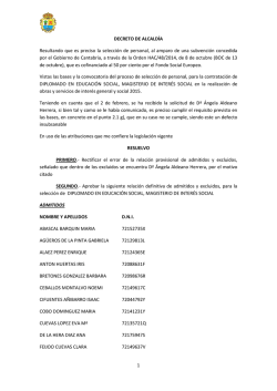 Relaci&oacute;n definitiva diplomado en educaci&oacute;n social, magisterio