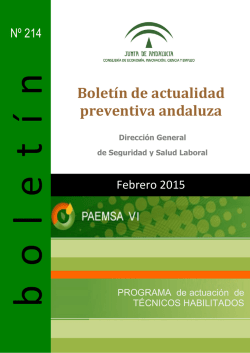 Bolet&iacute;n de actualidad preventiva andaluza