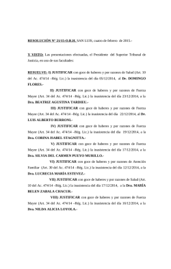 RESOLUCION N&deg; : - poder judicial de la prov. de san luis