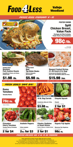 98&cent;/lb. - Food 4 Less Vallejo