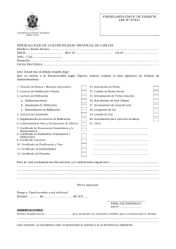 SE&Ntilde;OR ALCALDE DE LA MUNICIPALIDAD PROVINCIAL DE