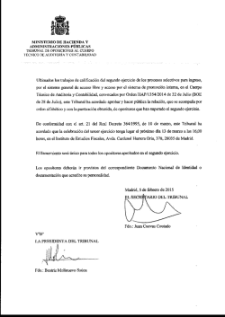 Relaciones de opositores que han superado el segundo ejercicio y