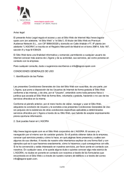 Aviso legal El presente Aviso Legal regula el acceso y uso al Sitio