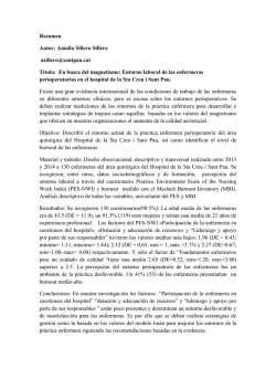 En busca del magnetismo: Entorno laboral de las enfermeras